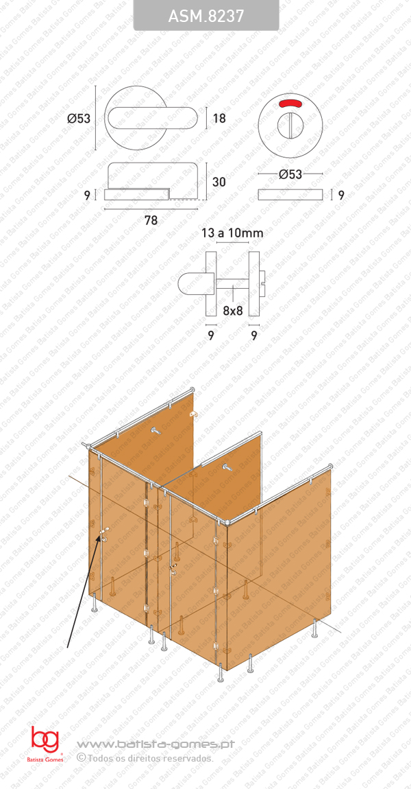 Fecho WC com indicador - INOX 304